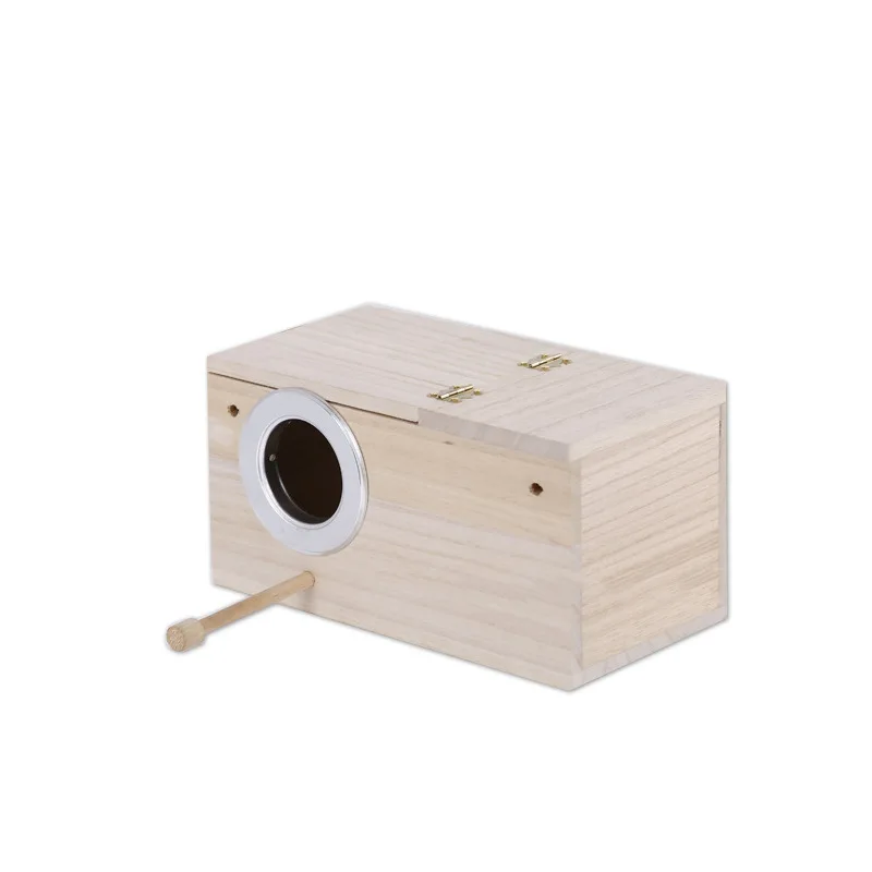

Wooden Bird Cage Breeeding Box For Birds Natural Wood Bird Nest Warm Winter Birds House Home Travel Portable Pet House Supplies