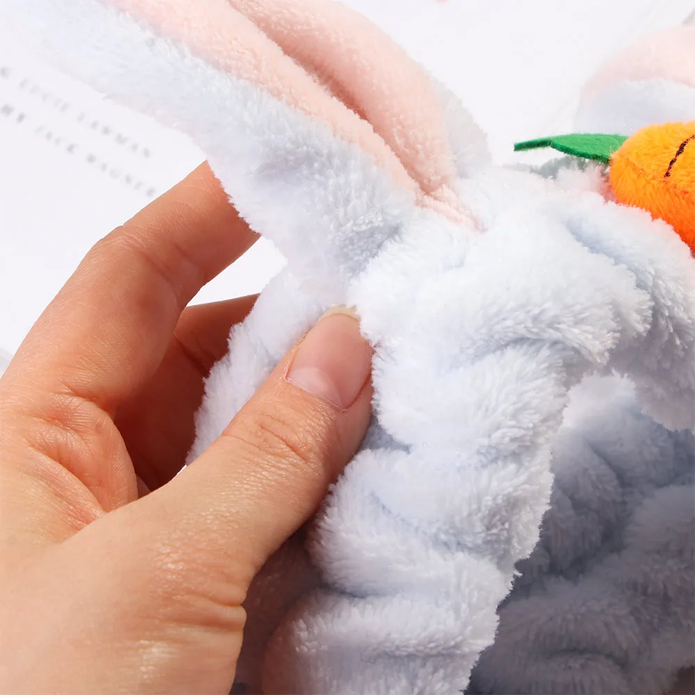 Повязка на голову женская с изображением моркови кролика ушей|Аксессуары для