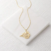 ready calligraphy name necklcae for women gold stainless steel islamic pendant personalized arabic custom jewelry birthday gift