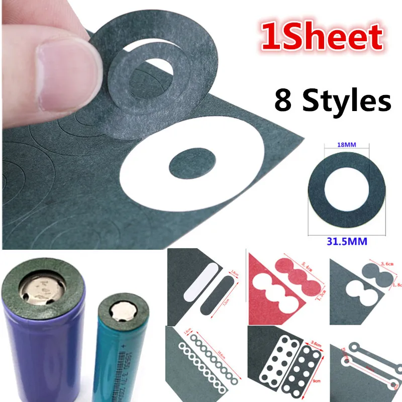 

1sheet 32650/18650 Li-ion Battery Insulation Gasket Barley Paper Pack Cell Insulating Glue Patch Electrode Insulated Pads