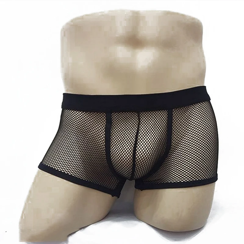 Мужские сетчатые воздухопроницаемые трусы мягкие и прочные мужские прозрачные 4