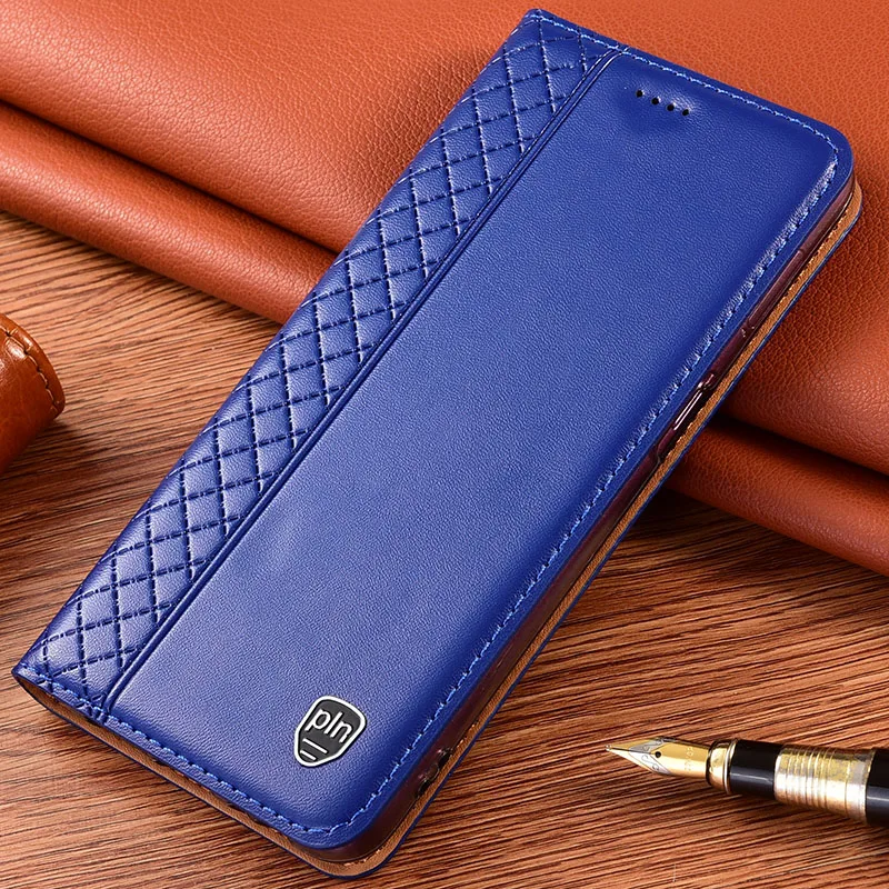 

Case for Huawei P20 Pro Flip Plaid style Genuine Leather wallet Cover for Huawei P20 Lite Phone cases