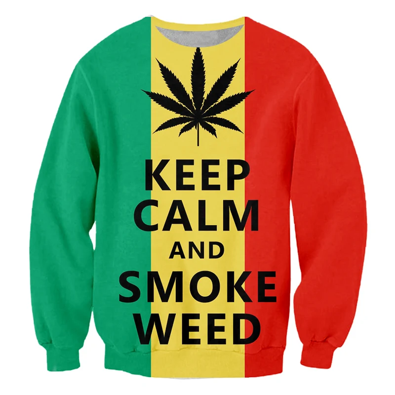 

Unisex Smoke Weed Everyday Leaf Sweater 3D Funny Print Holiday Sweatshirt Pullover Jumpers Tops Plus Size Autumn Winter Clothing
