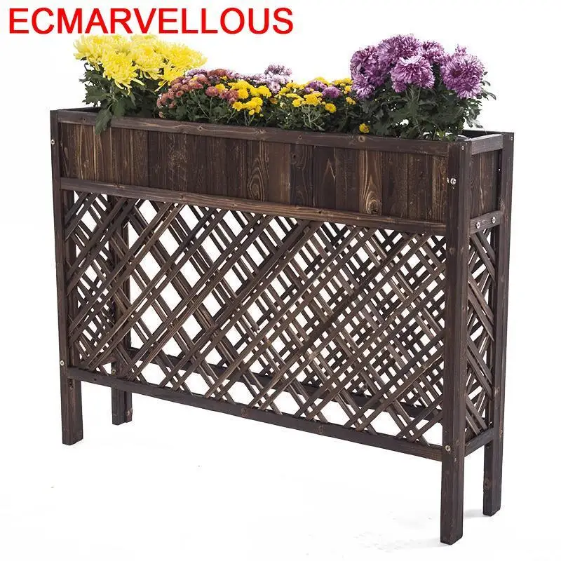 Деревянная Декоративная стойка для стола с цветами полка балкона уличная