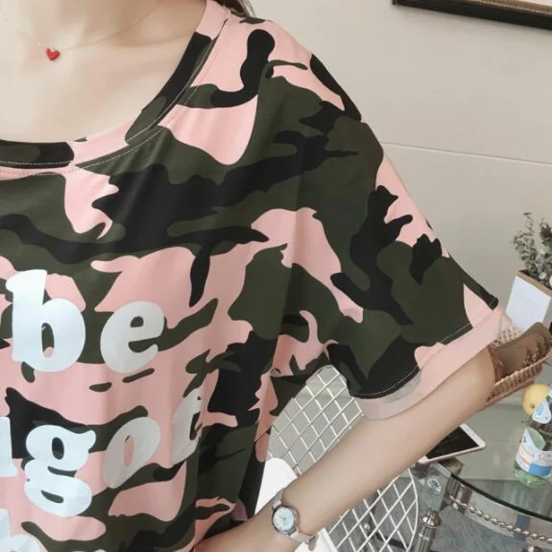 #2345 камуфляжные платья хлопковые платья-футболки для женщин свободное модное