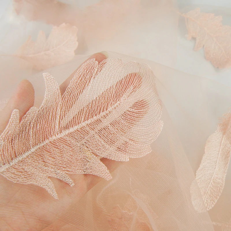 Тюль с вышивкой из перьев ширина 150 см ткань органзы мягкая сетка для вечерние ней