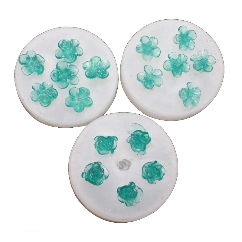 

3 Styles Cute 3D Rose Flower Resin Casting Mold Floral Pendant Epoxy Resin Molds K3KC