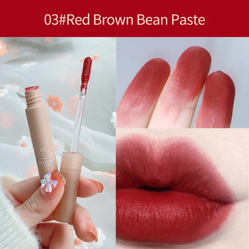 

Silky Velvet Lip Gloss Matte Lip Tint Waterproof Long Lasting Lip Colour Liquid Lipstick Lips Makeup Women Cosmetics TSLM1