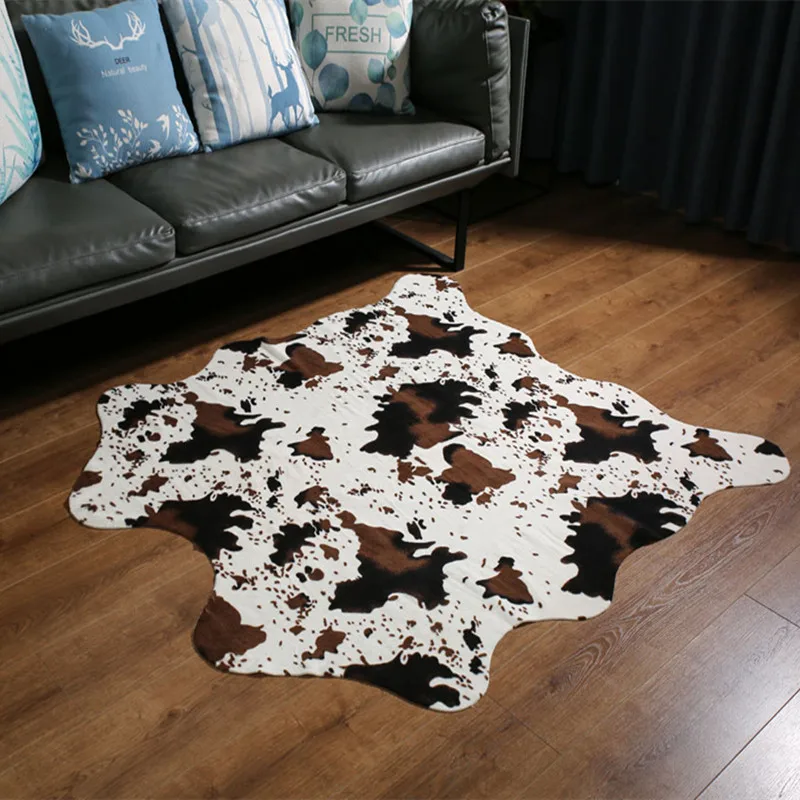 Коврик для гостиной с принтом коровы из искусственной воловьей кожи детской