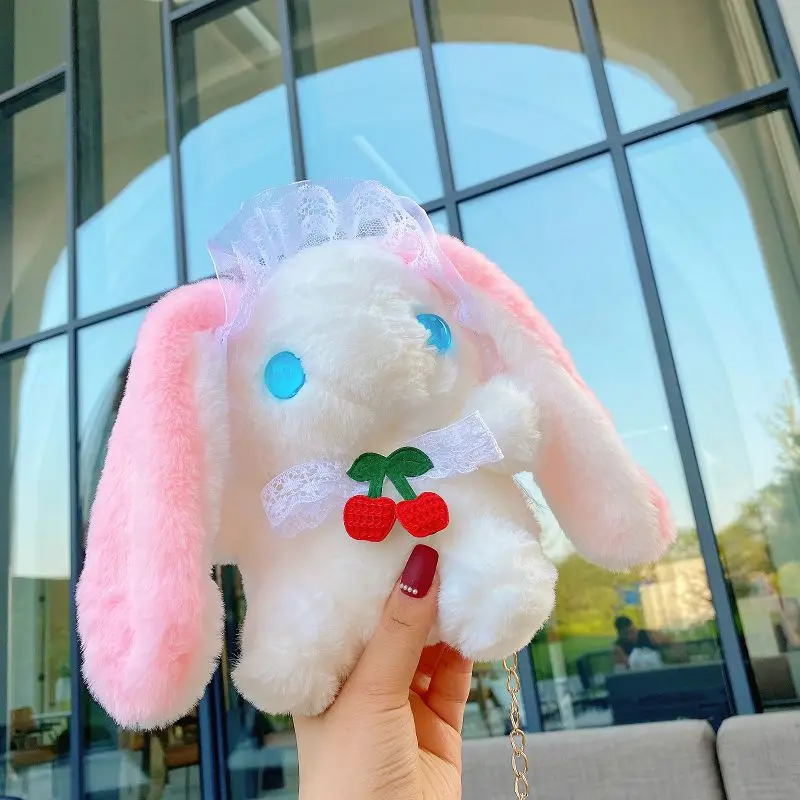 

17cm Cherry Lop Single Shoulder Bag Stuffed Sweet Cartoon Animal Wallet Make-up Bag Girls Ladies Fashion Accessory