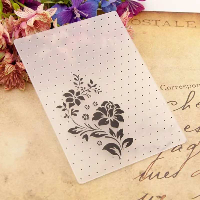 Unipue Flower Plastic Embossing Folder Template DIY Scrapbook Photo Album Card Making Decoration Crafts | Дом и сад