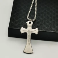 cross runes pendant womens stainless steel jewelry retro long necklace amulets and mascot crucifix pendants for men gothic