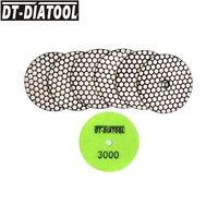 dt diatool 7pcs 1500 dry polishing pad flexible resin 100mm diamond polishing pads for marble concrete floor grinding disc