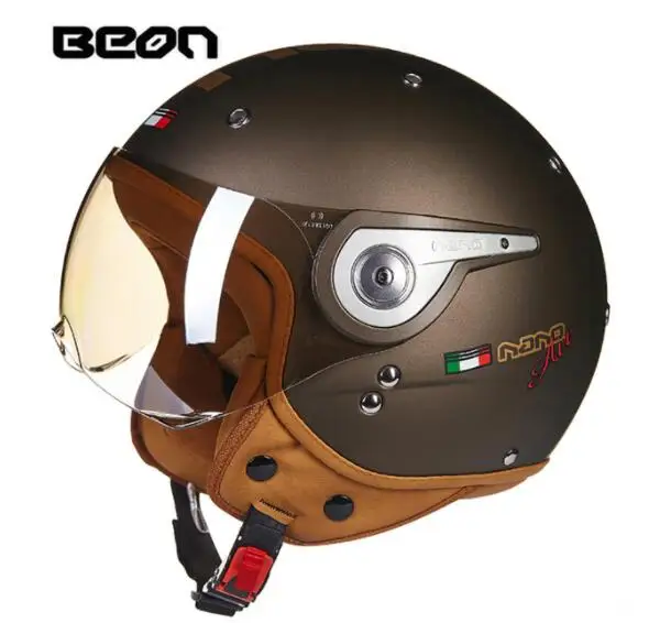 BEON мужской женский мотоциклетный шлем Chopper 3/4 винтажный с открытым лицом Casco Capacete