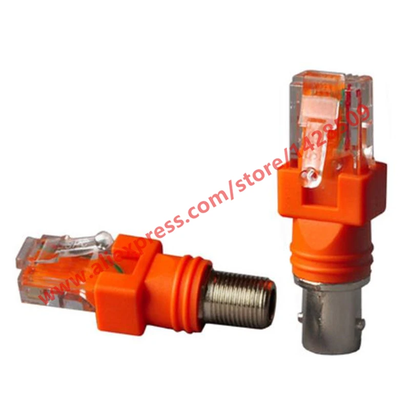 Фото Переходник RJ45 в RF 1 шт. разъем BNC (гнездо) (штекер) коаксиальный цилиндрический Переходник RJ45 в RF 1 шт. разъем BNC (гнездо) (штекер) коаксиальный цилиндрический