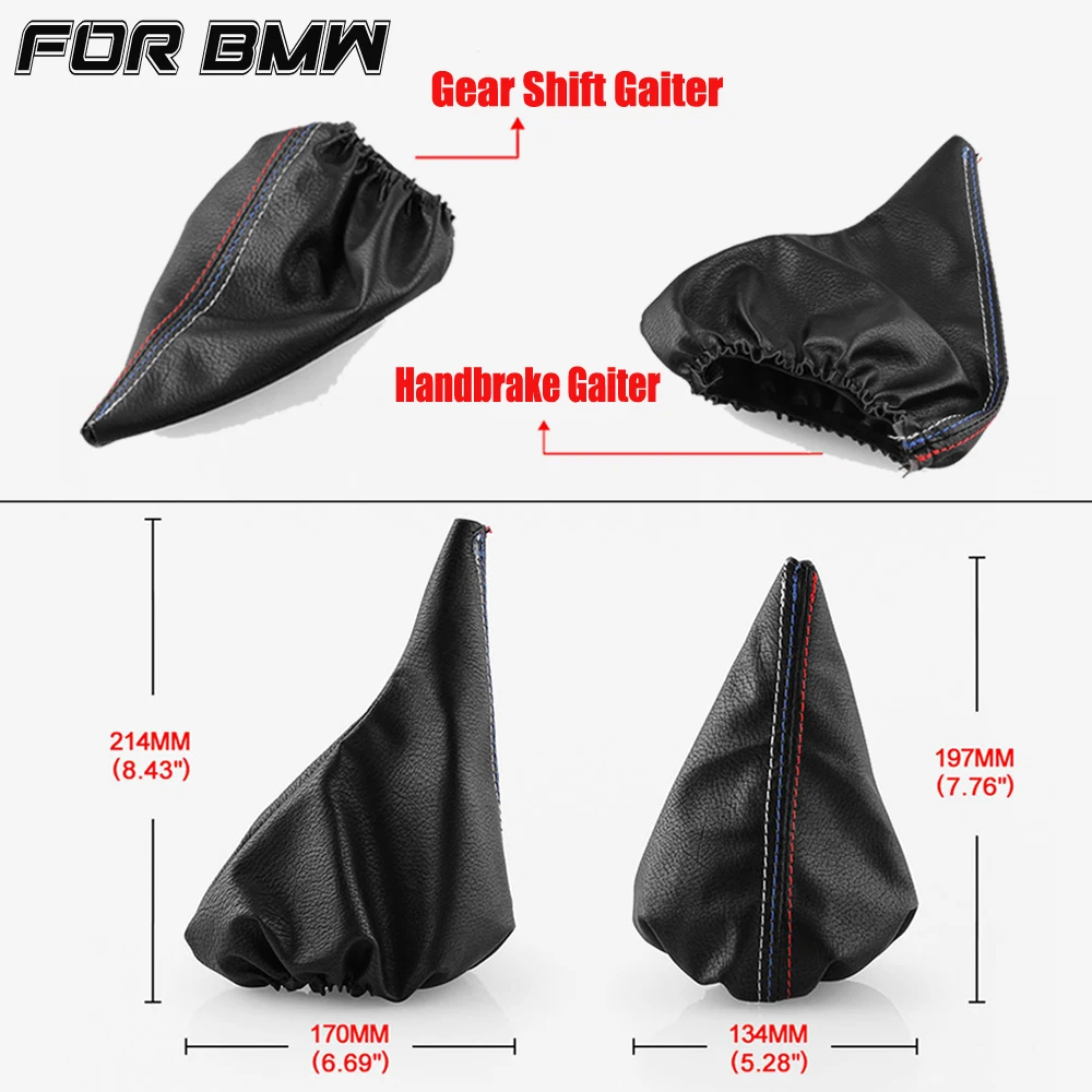 

Car Gear Shift Stick Collars Manual Handbrake Gaiter Knob Black Leather Boot Car-Styling for BMW 3 Series E36 1991-1998