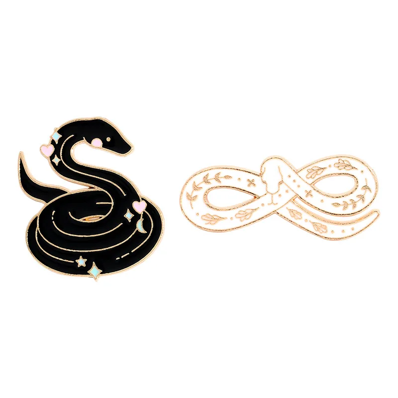 

Funny Snake Enamel Pin Personality Cool Animal Brooches Bag Lapel Pin Cartoon Snakes Rats Birds Badge Jewelry Gift for Friends