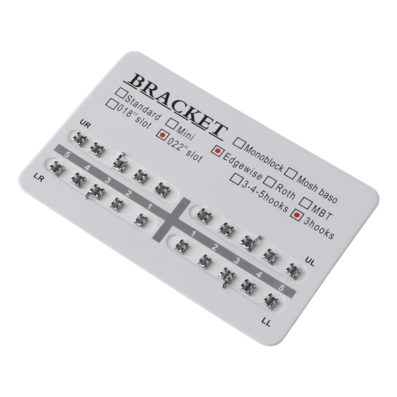 

New 20Pcs Orthodontic Dental 022" Slot 3 Hooks Edgewise Metal Brackets Braces