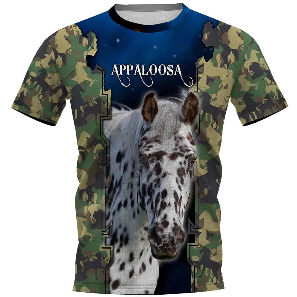 

Футболка Appaloosa с 3D принтом для мужчин и женщин, Повседневная летняя рубашка с коротким рукавом, смешные с животными