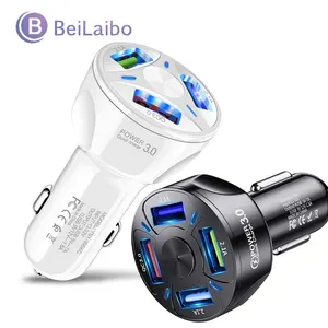 Автомобильное зарядное устройство с 4 USB-портами и поддержкой быстрой зарядки 3,04,0, универсальный адаптер для iphone 11 Pro, Samsung a31