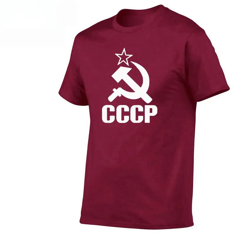 Летние русские футболки CCCP для мужчин, футболки с коротким рукавом, футболки с круглым вырезом из хлопка для мужчин