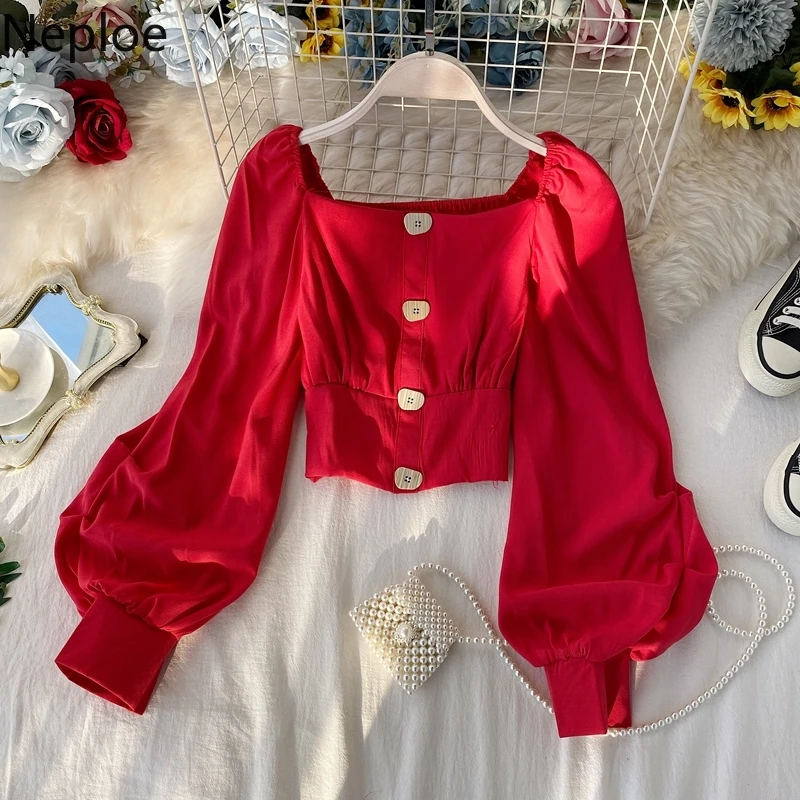 Женская блузка Neploe в стиле ретро с пышными рукавами весна лето 2021 французские