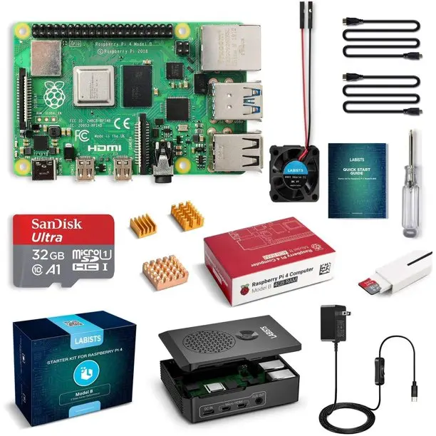 

Raspberry Pi4 4 ГБ Полный стартовый профессиональный комплект 4 Гб ОЗУ + чехол с вентилятором + зарядное устройство Type-C ЕС/США 5 В/3 А + карта Micro SD 32 Гб ...