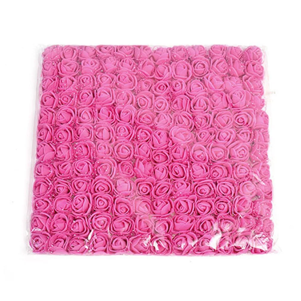 Rose Red 144 шт искусственный цветок кружево Пена букет из роз для свадьбы дома Рождество украшения DIY ВЕНОК скрапбук Подарочная коробка День святого Валентина - Цвет: Rose Red