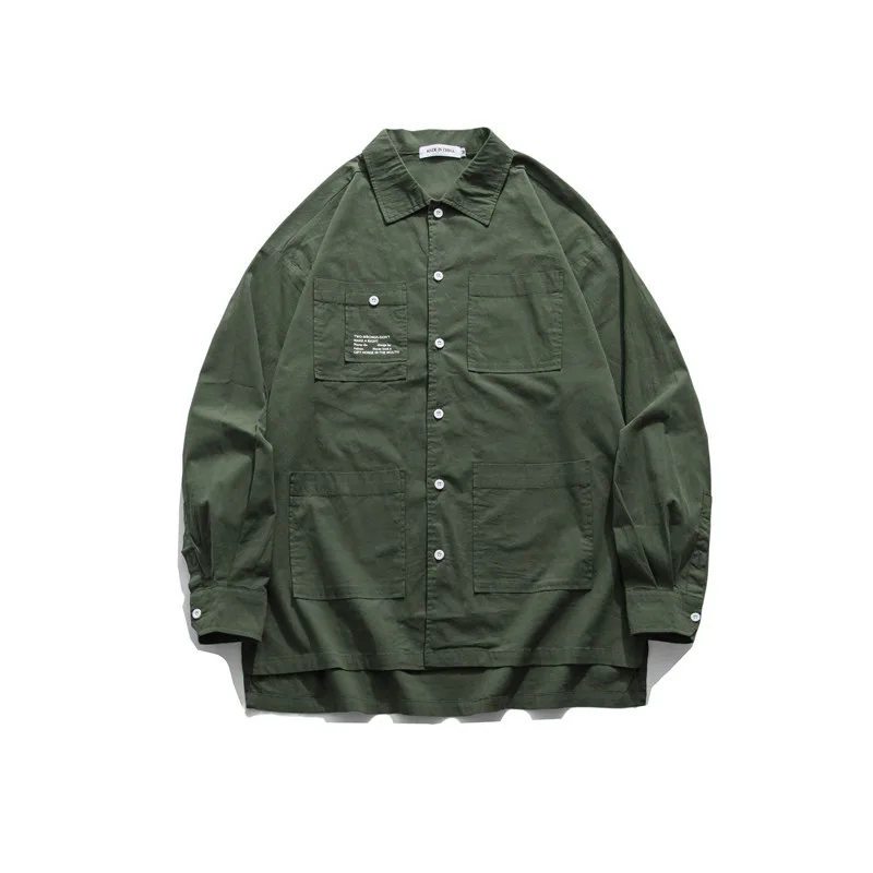 

Henry tooling Multi Pocket loose US style long sleeve shirt 2021 design feeling