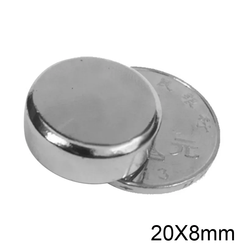1/2/5/10/20/50 шт. 20x8 N35 круглые магниты 20 мм x 8 неодимовый магнит Постоянный NdFeB