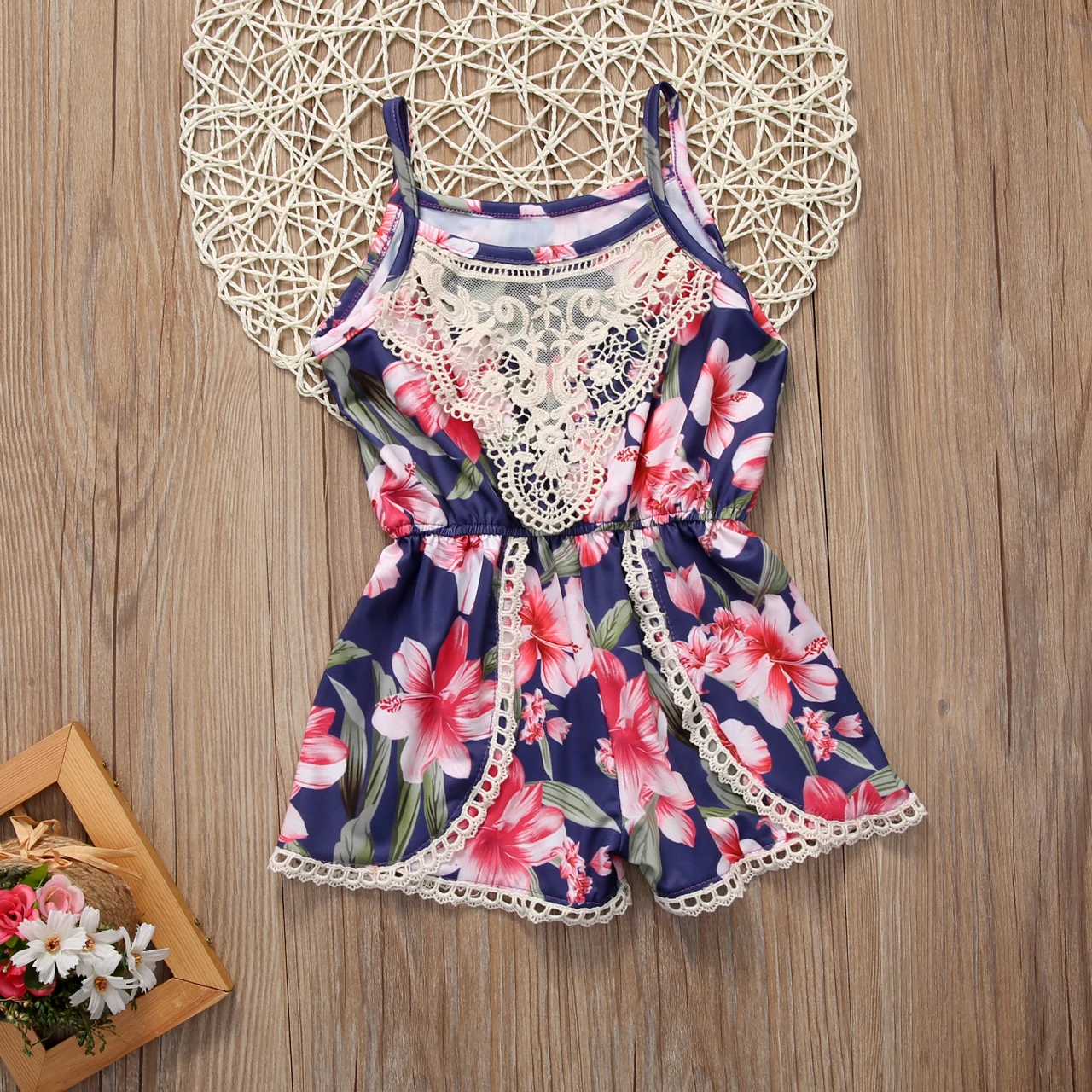 

2020 Summer Cute Newborn Baby Girls Floral Lace Romper Jumpsuit Outfits Sunsuit Children Clothes 0-24M