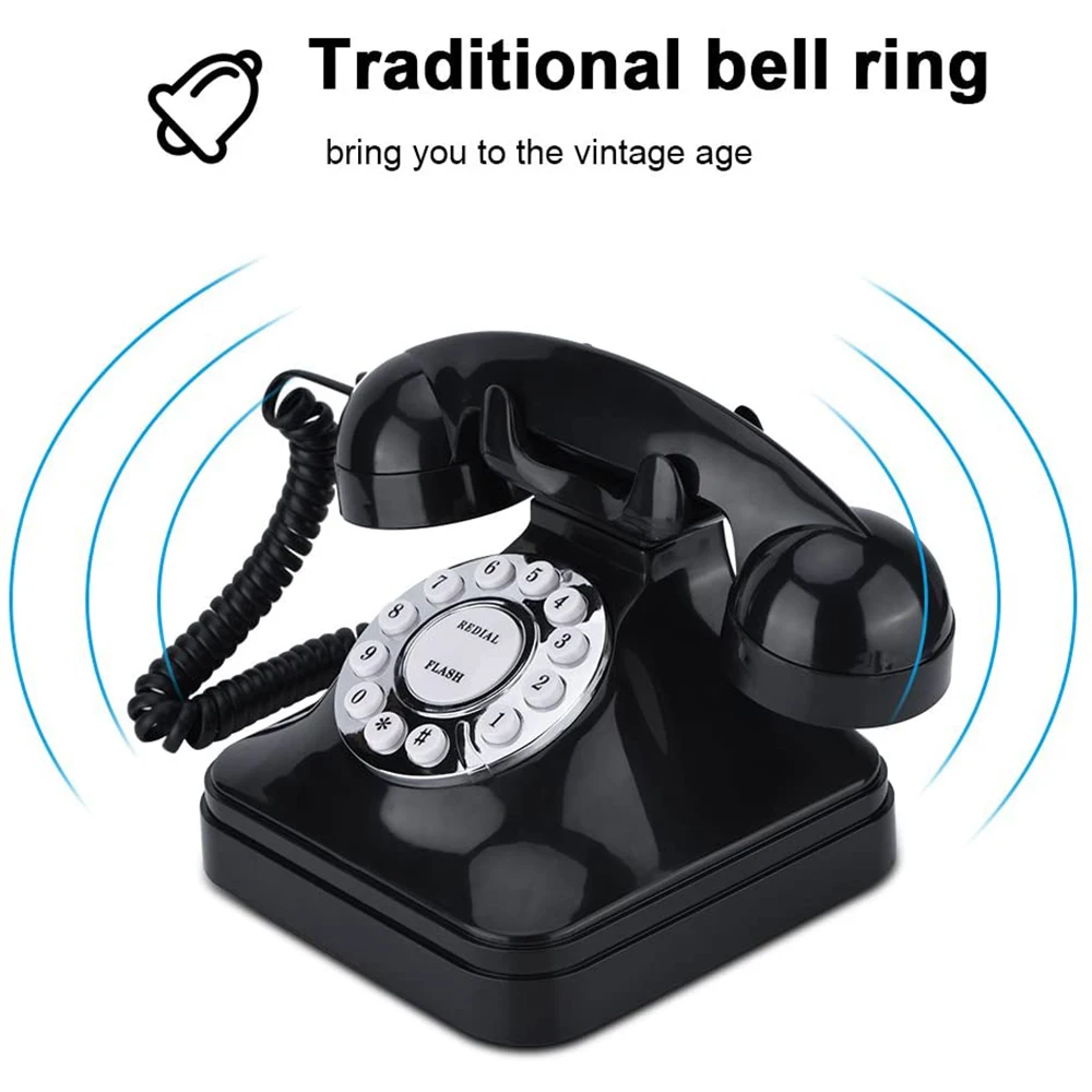 retro vintage antique telephone landline home office desktop phone retro wired landline phone telephone black free global shipping