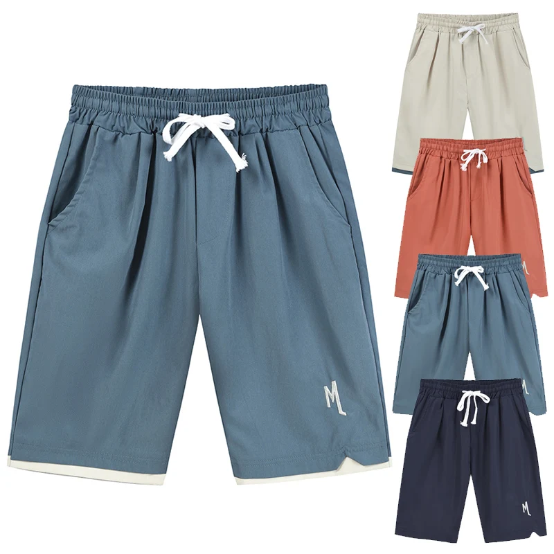

2021 Men's Summer Youth Solid Color Embroidery Drawstring Casual Sports Straight Gym Shorts Streetwear Pants Travis Scott Shorts