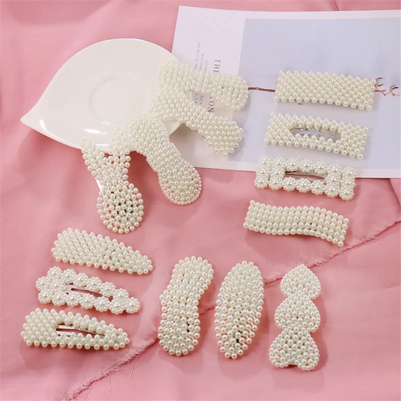 

Korean 13 Styles Imitation Pearl Women Barrettes Elegant For Female Girl Hair Clip Hairgrips Hair Accessories