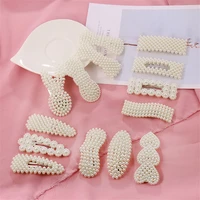 korean 13 styles imitation pearl women barrettes elegant for female girl hair clip hairgrips hair accessories