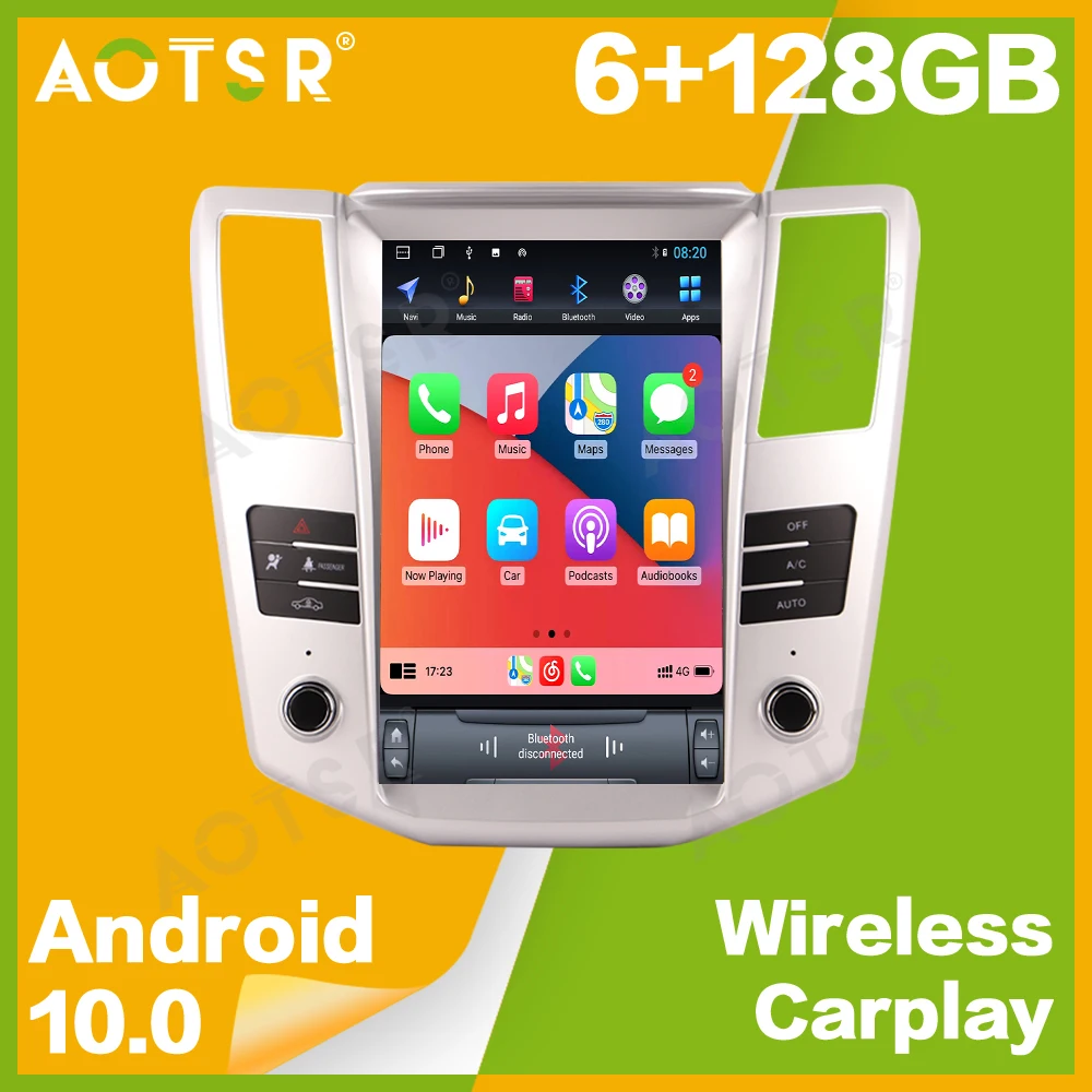 

12,1 "Tesla Style Android 10 128GB автомобильное радио для Lexus RX RX300 RX330 RX350 RX400 RX450 2008-2014 автомобильный DVD-плеер Авто GPS Navig