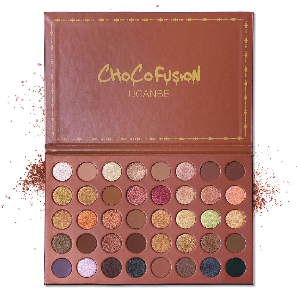 40 colors UCANBE макияж 40 Цвета средство, макияж для лица, бронзер, художника для палитры теней для век матовые мерцающие тени для глаз с металлическим отливом нажатии блеск пигментированные косметика - Цвет: 40 colors