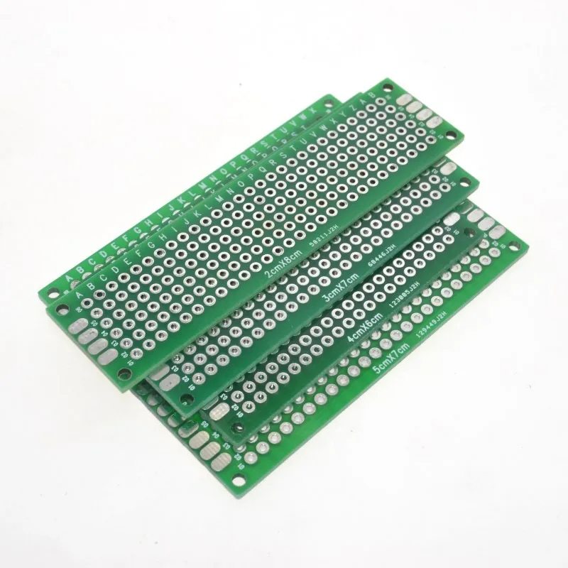 Прямая поставка 20 шт. 5x7 4x6 3x7 2x8 см двухсторонний медный Прототип pcb универсальная