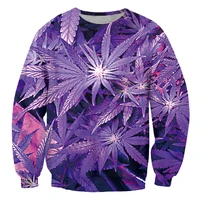 cjlm new unisex sweatshirt purple linen leaf weed 3d printing long sleeve pullover harajuku hip hop coat plus size wholesale 5xl