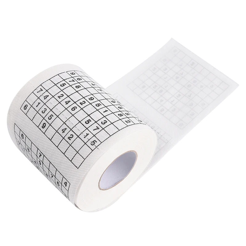 

1roll 30m 3.94''X3.94''Novelty Funny Number Sudoku Safety Printed Toilet Rolling Paper Bath Tissue Gift1 Roll 2 Ply