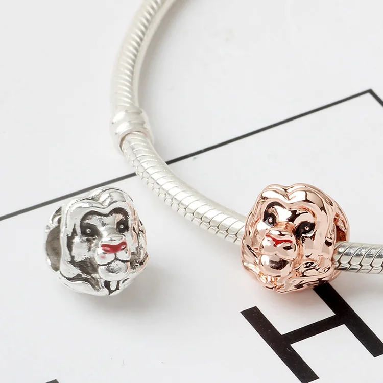 Винтажный сплав животные Лев подвески бусины подходят для оригинального бренда