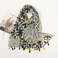 39 designer fashion floral plaid patchwork tassel viscose shawl scarf lady print soft wrap snood bufandas muslim hijab 18090cm