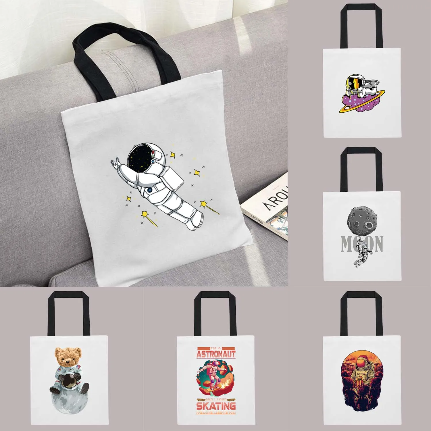 

Lady Shopping Bag Washable Large Foldable Cute Cartoon Student Multi-function Portable Messenger Shoulder Bags Can Be Reused Bag