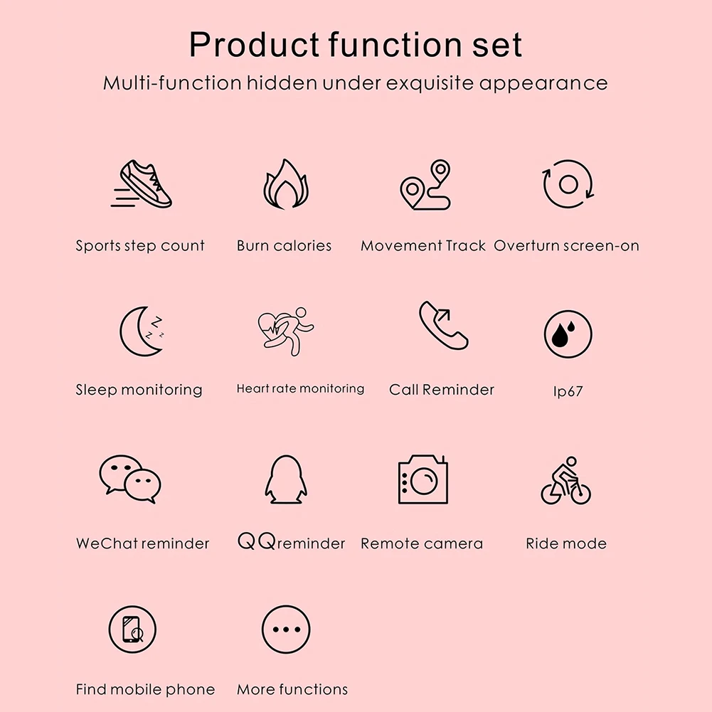 

For SANDA Smart Watch Bluetooth 4.0 0.96" Touch Screen Health Tracker Message Reminder Wristwatch Compatible For Android iOS