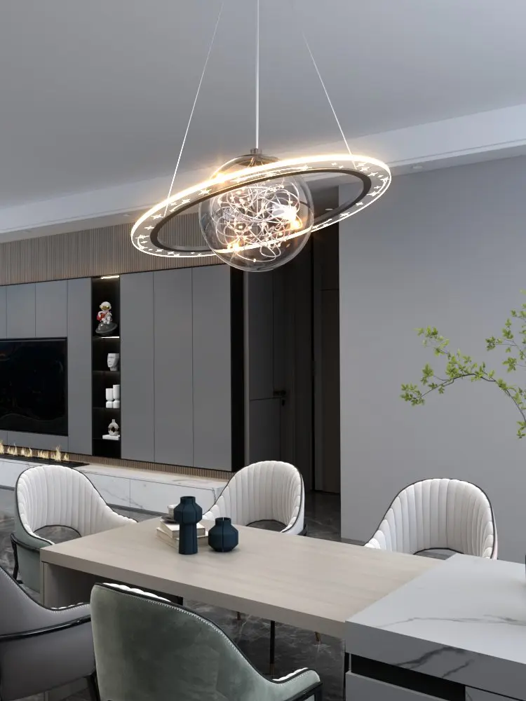 

Creative Chandelier Lighting Clear Glass Ball for Bedroom Dining Room Coffee Shop Decor Led Circle Ceiling Hanging Pendant Lamp