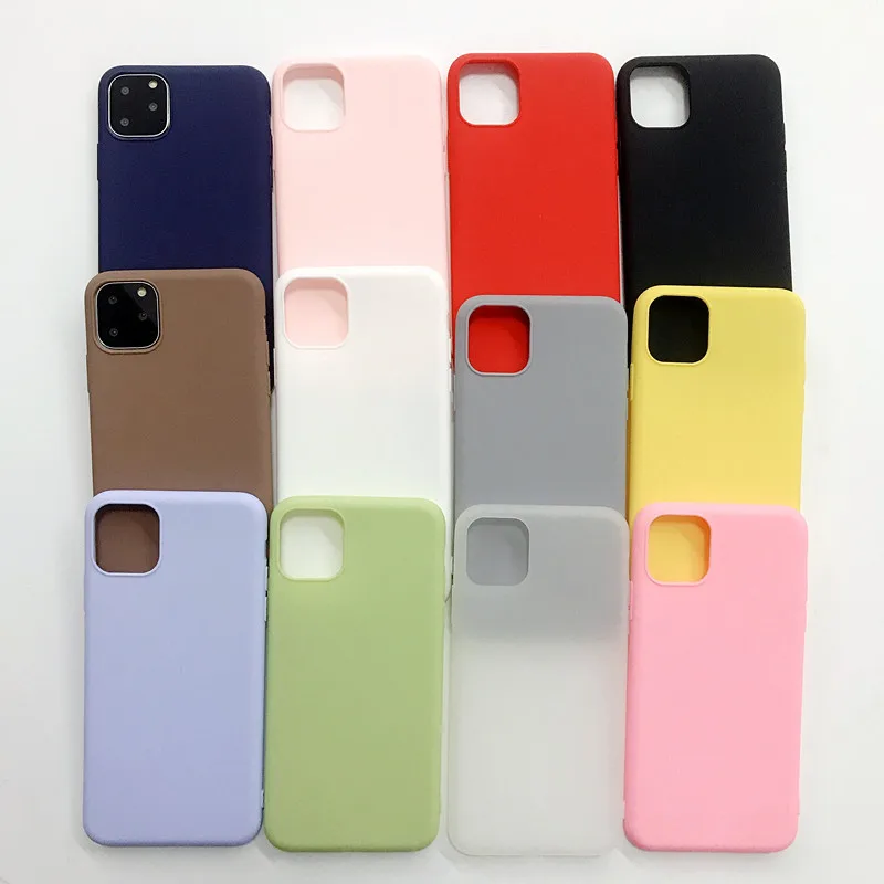 Мягкий силиконовый чехол s для iphone 11 Pro Max XR X XS 6 6S 7 8 Plus милый карамельный цвет