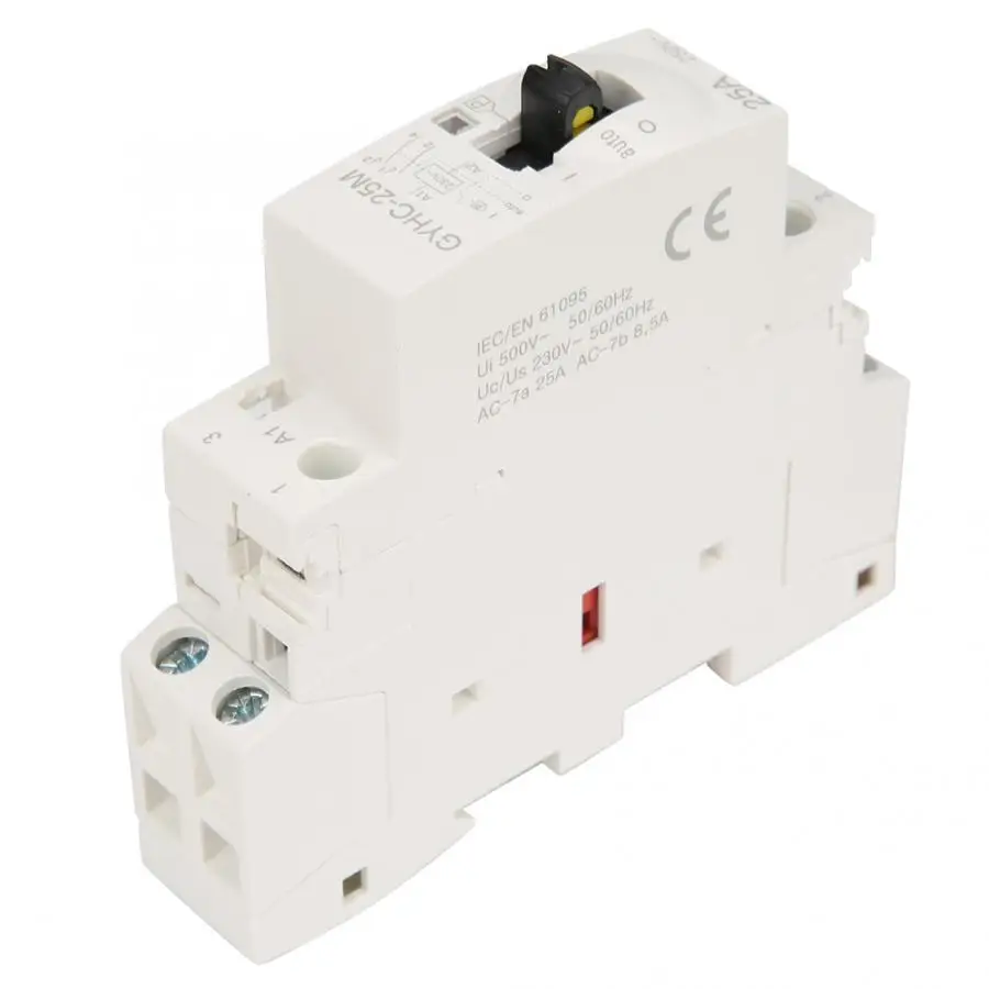 Manual Ac Contactor 2P 25A 220V 50Hz DIN Rail Household Modular AC with Control Switch Electrical Equipment | Обустройство дома