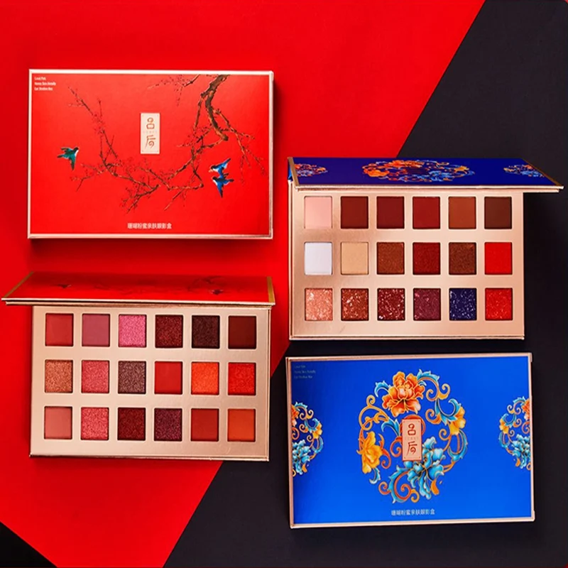 Классический китайский стиль 18 цветов Палитра теней для век отжимное мерцание