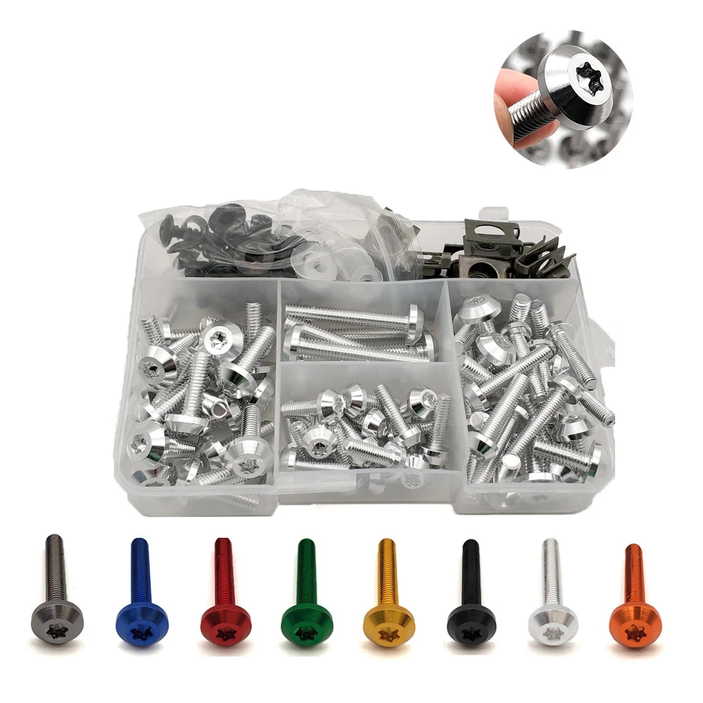 Универсальный Обтекатели кузова мотоцикла Болт Комплект крепеж клип Винты Набор