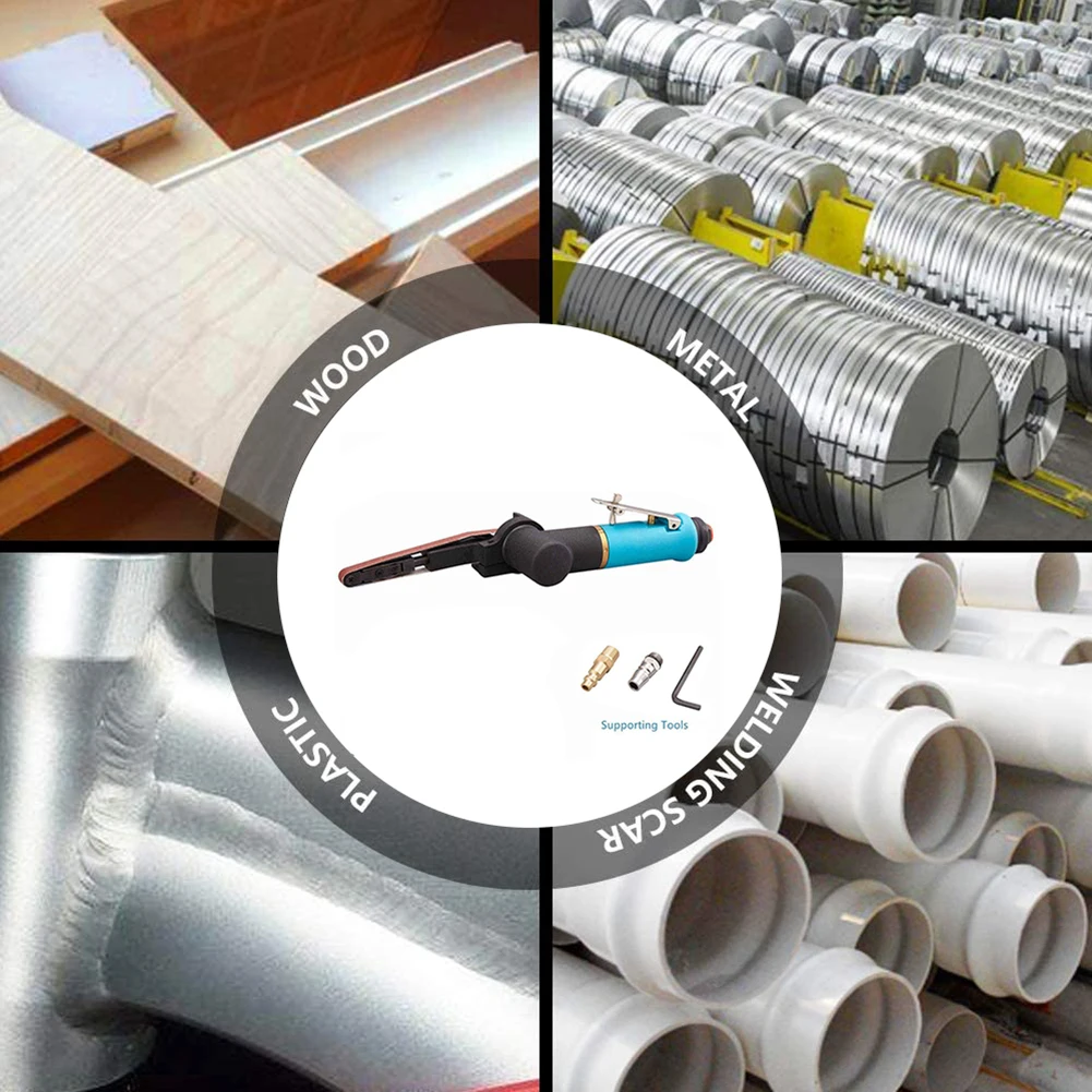 

Air Belt Sander Air Angle Grinding Machine with Sanding Belts Angle Grinder for Air Compressor Sanding Pneumatic Tool Set